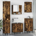 Badezimmermöbel-Set Geräucherte Eiche Holzwerkstoff, Metall