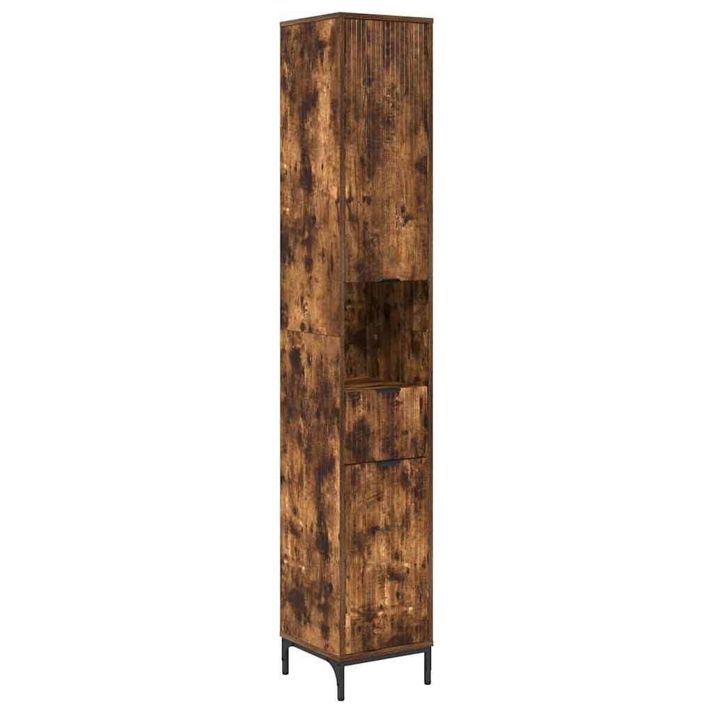Badezimmermöbel-Set Geräucherte Eiche Holzwerkstoff, Metall
