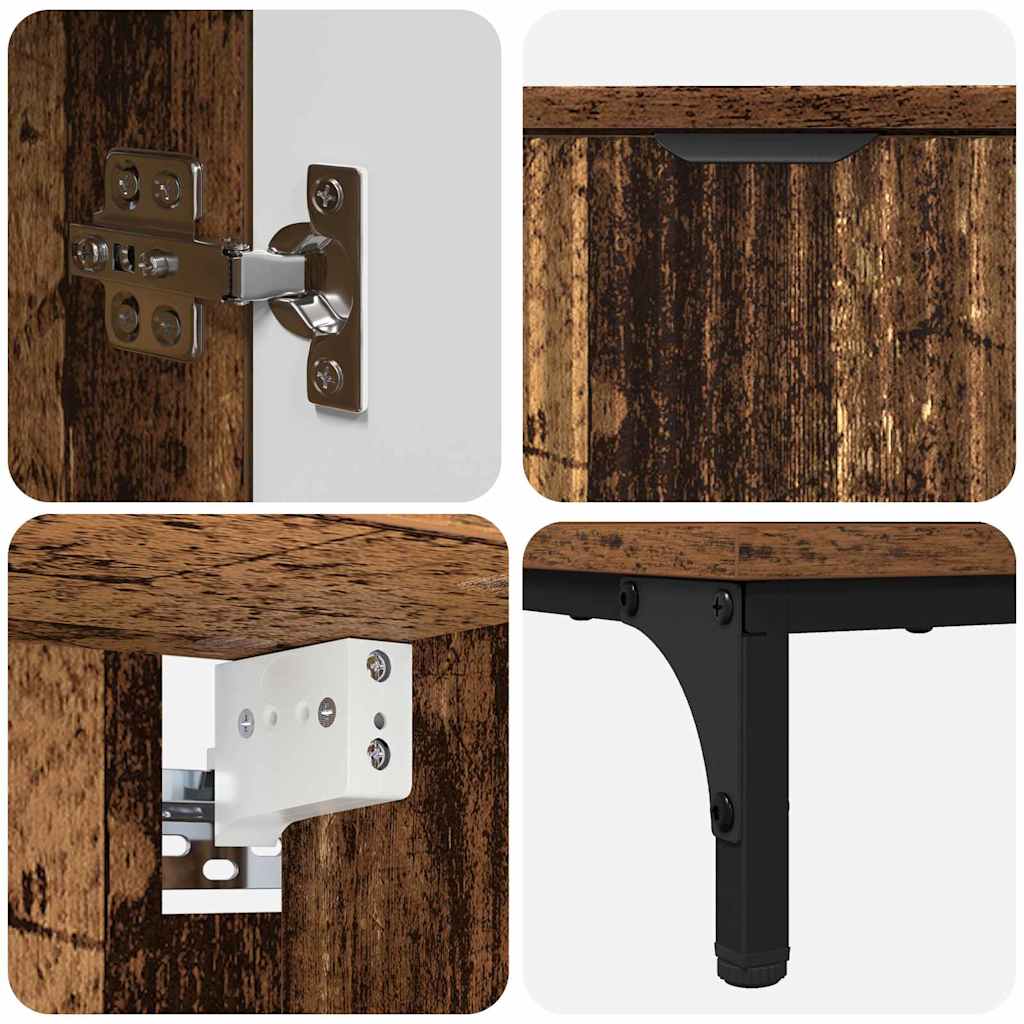 Badezimmermöbel-Set Wandmontiert Altholz Holzwerkstoff, Metall
