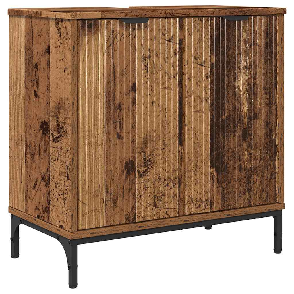Badezimmermöbel-Set Wandmontiert Altholz Holzwerkstoff, Metall