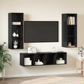 TV-Schrankset 3 pcs Schwarz Eichen-Optik Holzwerkstoff