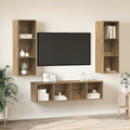 TV-Schrankset Wandmontiert 3 pcs Artisan-Eiche Holzwerkstoff
