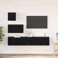 TV-Schrankset 3 pcs Schwarz Eichen-Optik Holzwerkstoff