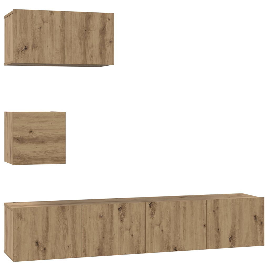 TV-Schrankset Wandmontiert 3 pcs Artisan-Eiche Holzwerkstoff