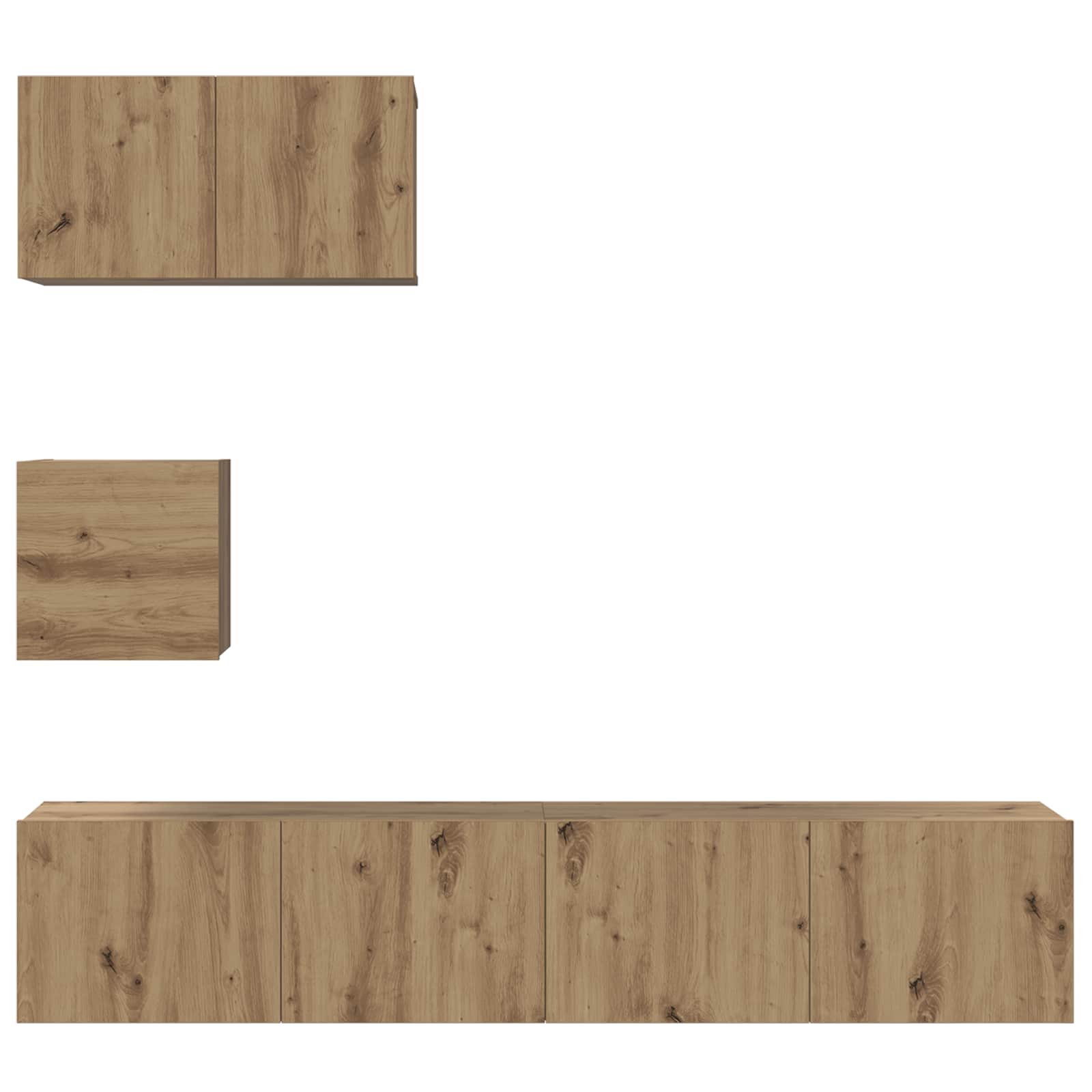 TV-Schrankset Wandmontiert 3 pcs Artisan-Eiche Holzwerkstoff