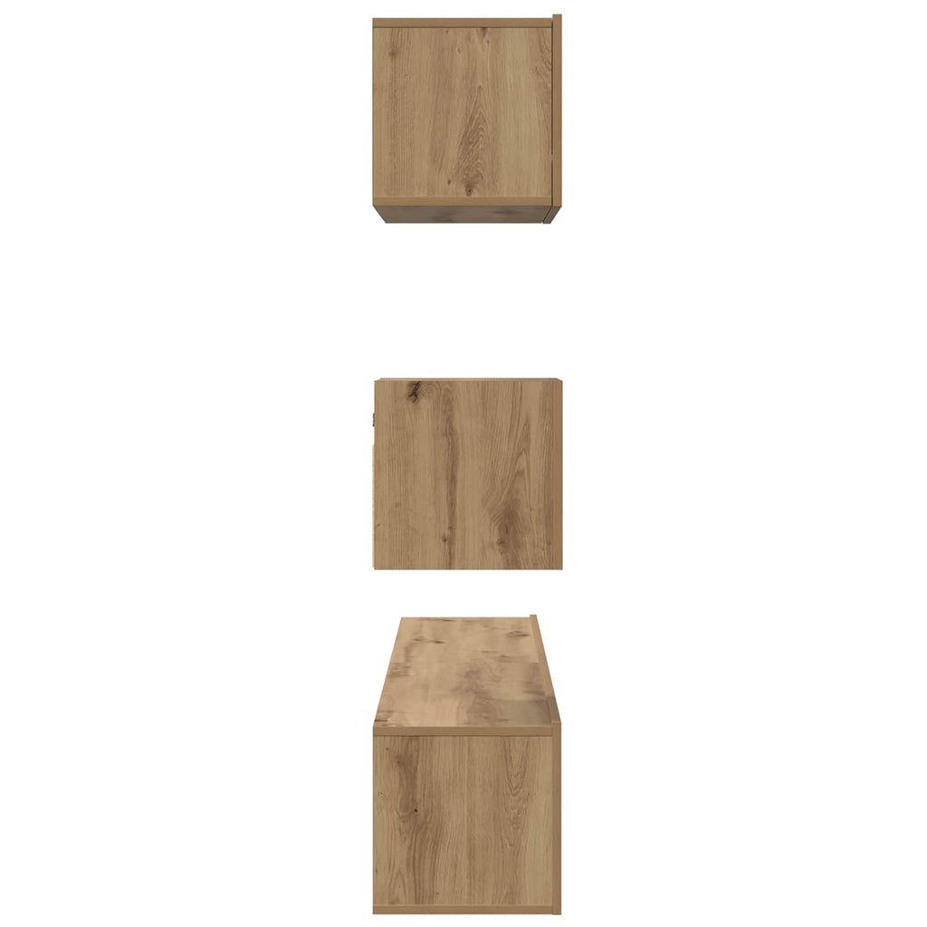 TV-Schrankset Wandmontiert 3 pcs Artisan-Eiche Holzwerkstoff