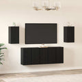TV-Schrankset 7 pcs Schwarz Eichen-Optik 30,5 x 30 x 60 cm