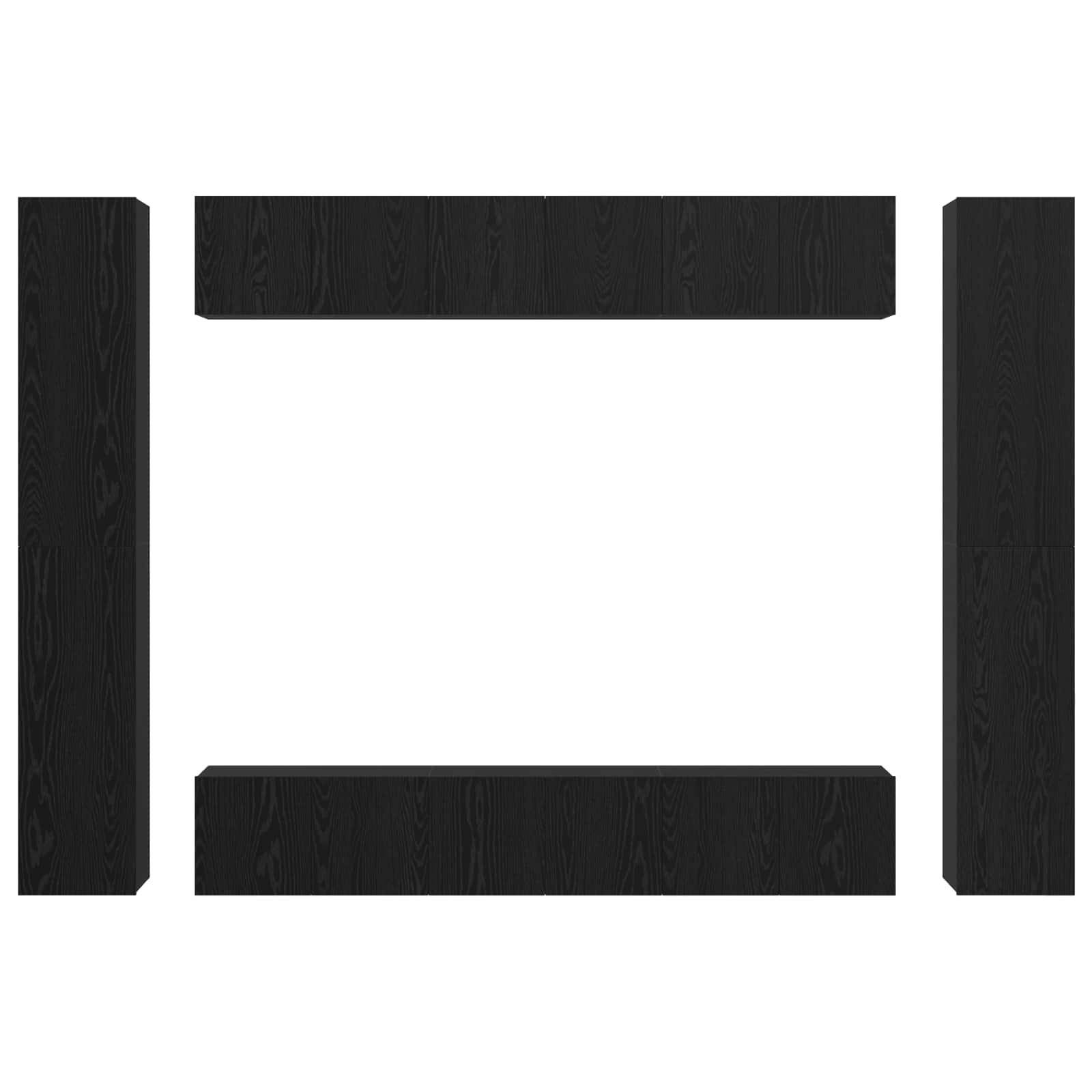 TV-Schrankset 10 pcs Schwarz Eichen-Optik Holzwerkstoff