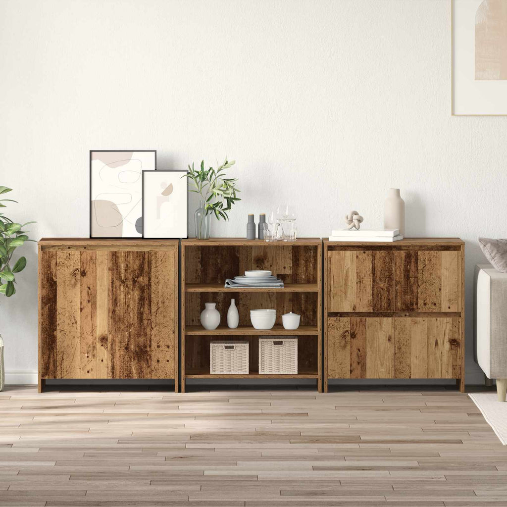 Sideboard 3 pcs Altholz 70 x 41 x 75 cm Holzwerkstoff
