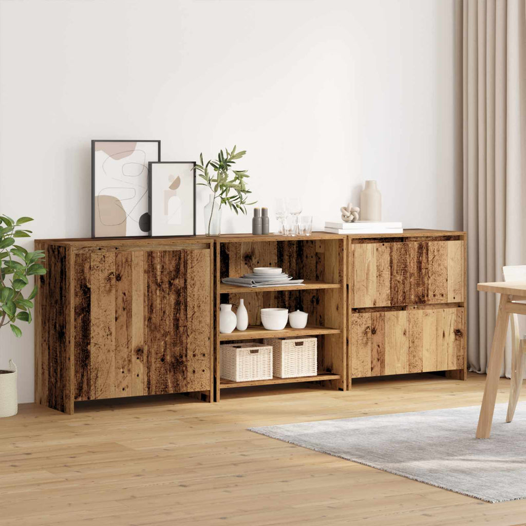 Sideboard 3 pcs Altholz 70 x 41 x 75 cm Holzwerkstoff