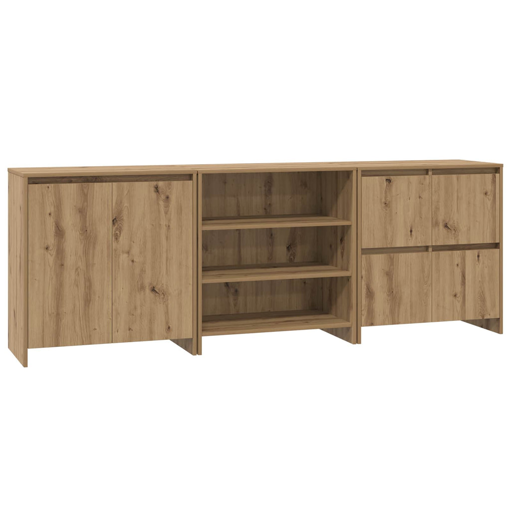 Sideboard 3 pcs Artisan-Eiche 70 x 41 x 75 cm Holzwerkstoff