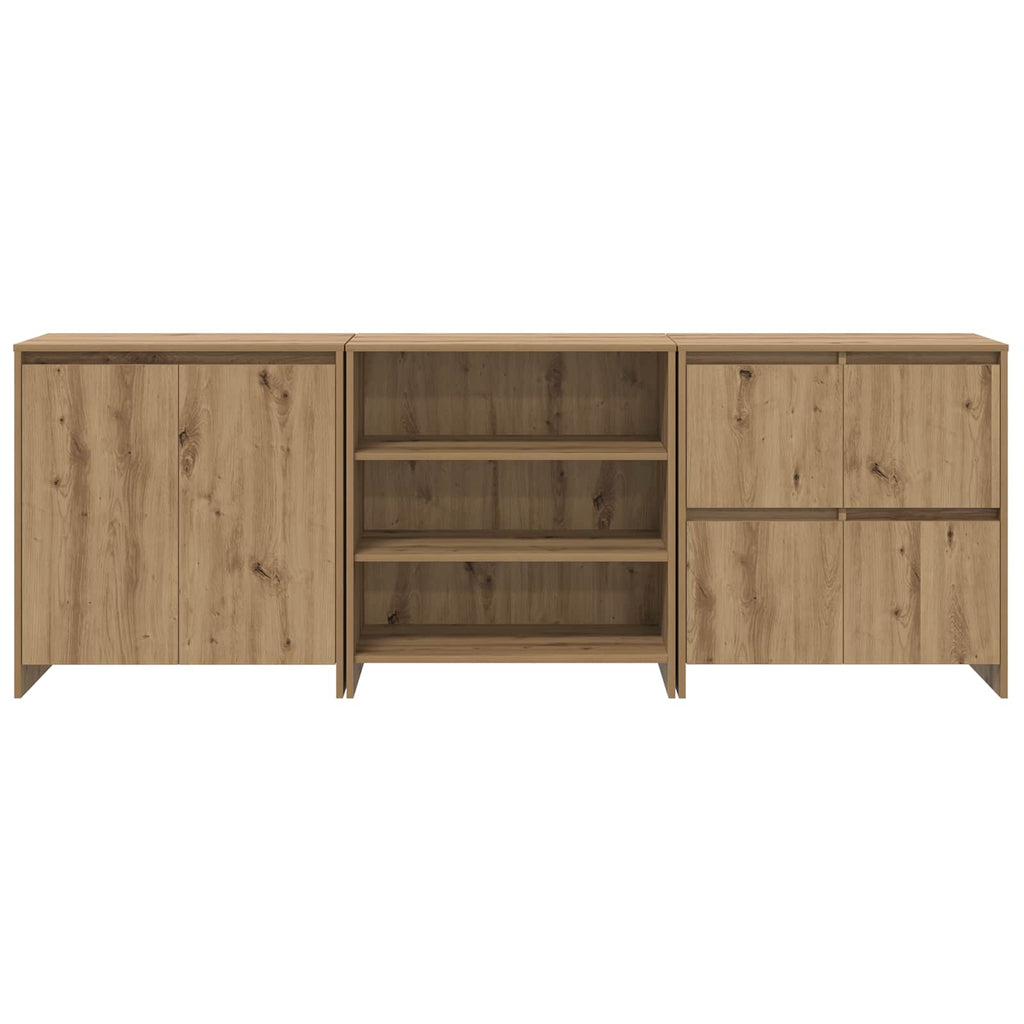 Sideboard 3 pcs Artisan-Eiche 70 x 41 x 75 cm Holzwerkstoff