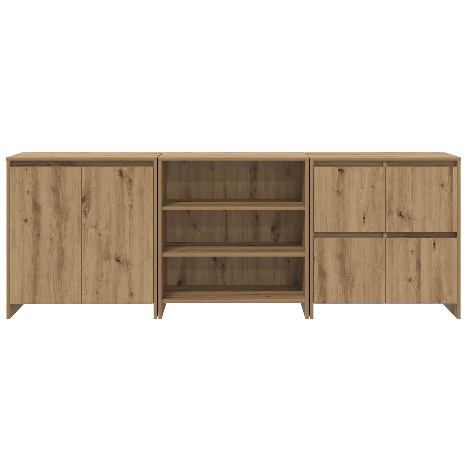 Sideboard 3 pcs Artisan-Eiche 70 x 41 x 75 cm Holzwerkstoff