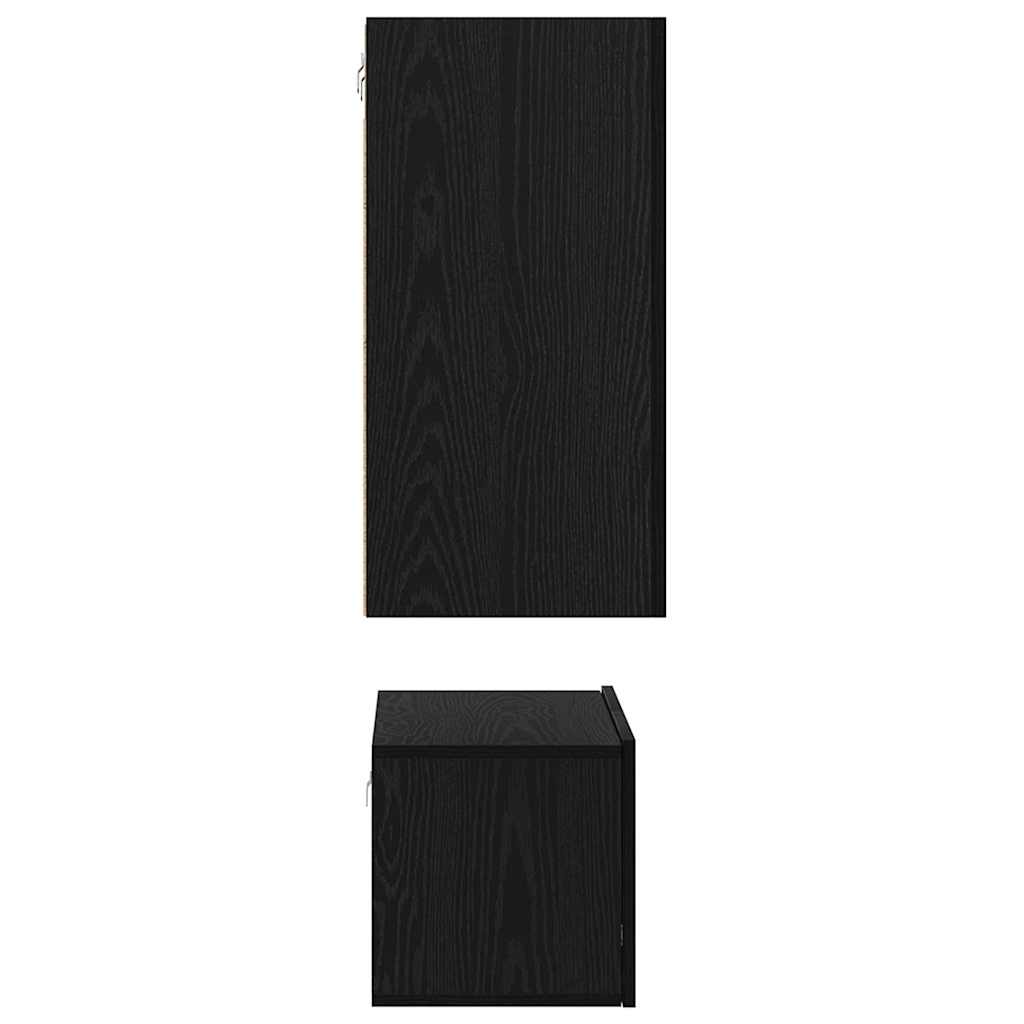 TV-Schrankset 3 pcs Schwarz Eichen-Optik Holzwerkstoff