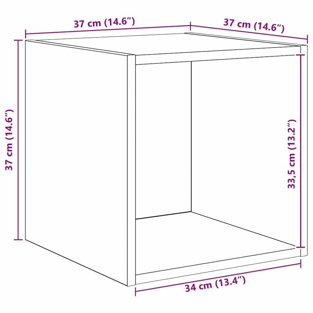 TV-Schrank Set Wandmontiert 2 pcs Altholz Holzwerkstoff