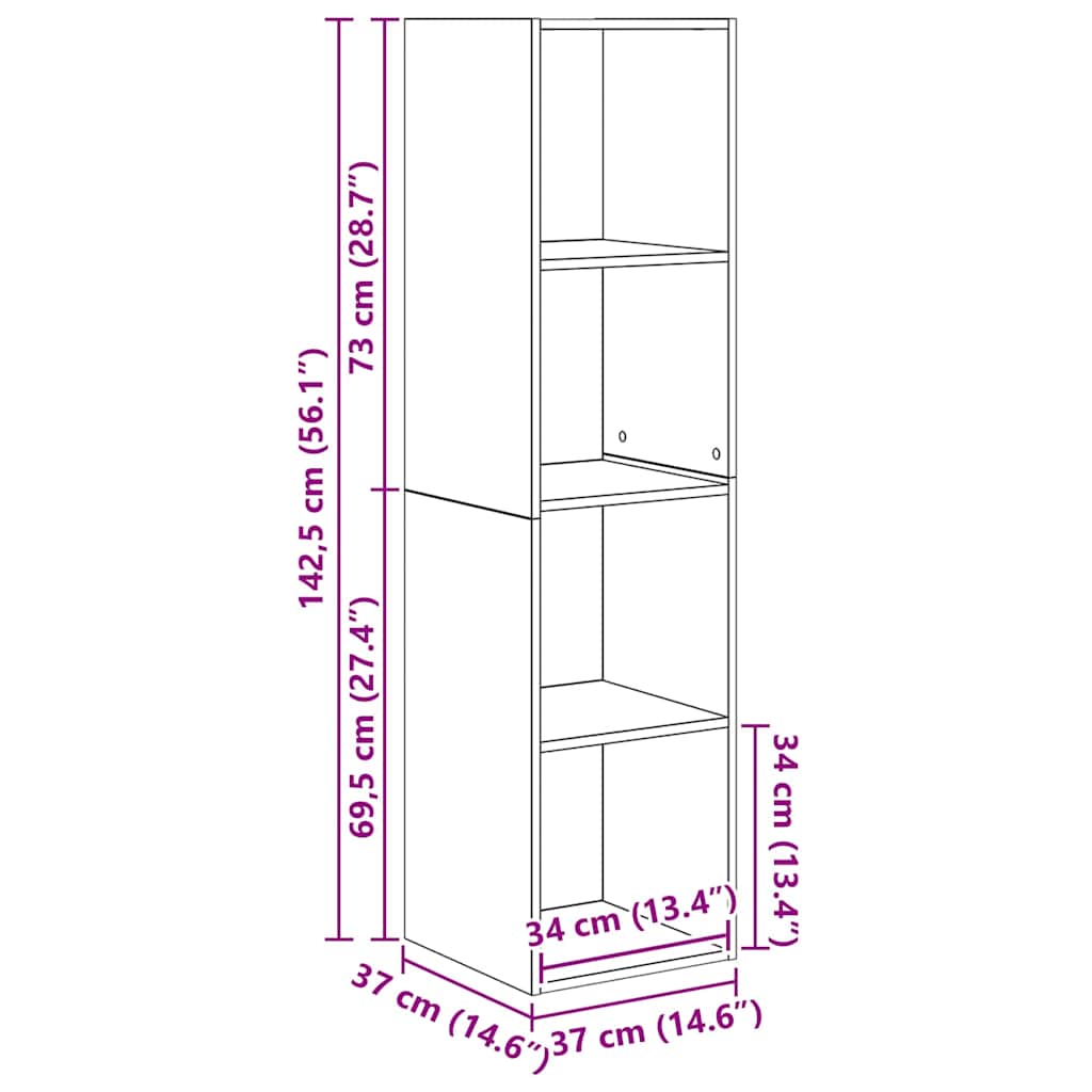 TV-Schrank Set Wandmontiert 2 pcs Altholz Holzwerkstoff