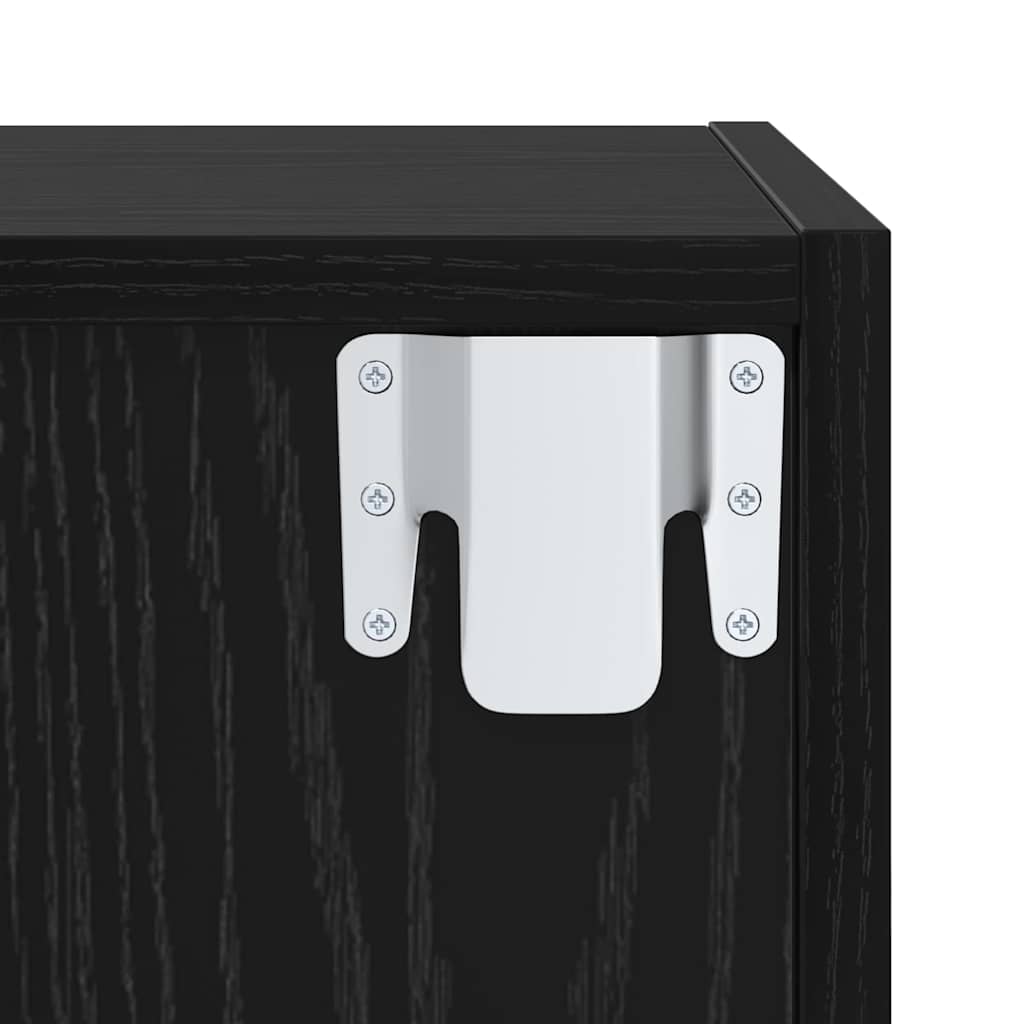 TV-Schrank Set 2 pcs Schwarz Eichen-Optik Holzwerkstoff
