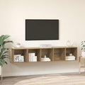 TV-Schrank Set Wandmontiert 2 pcs Artisan-Eiche Holzwerkstoff