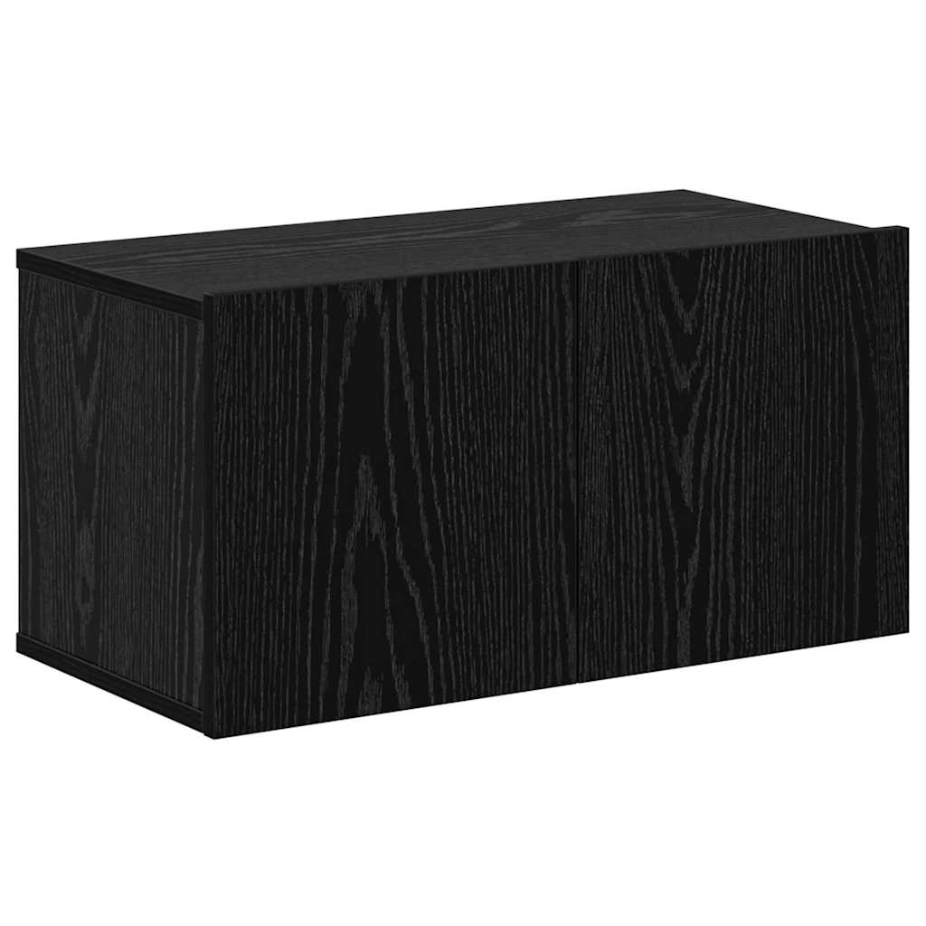 Wand-TV-Schrank 4 pcs Schwarz Eichen-Optik Holzwerkstoff