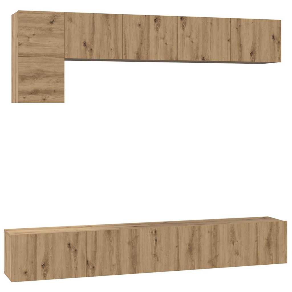 TV-Schrankset Wandmontiert 5 pcs Artisan-Eiche Holzwerkstoff