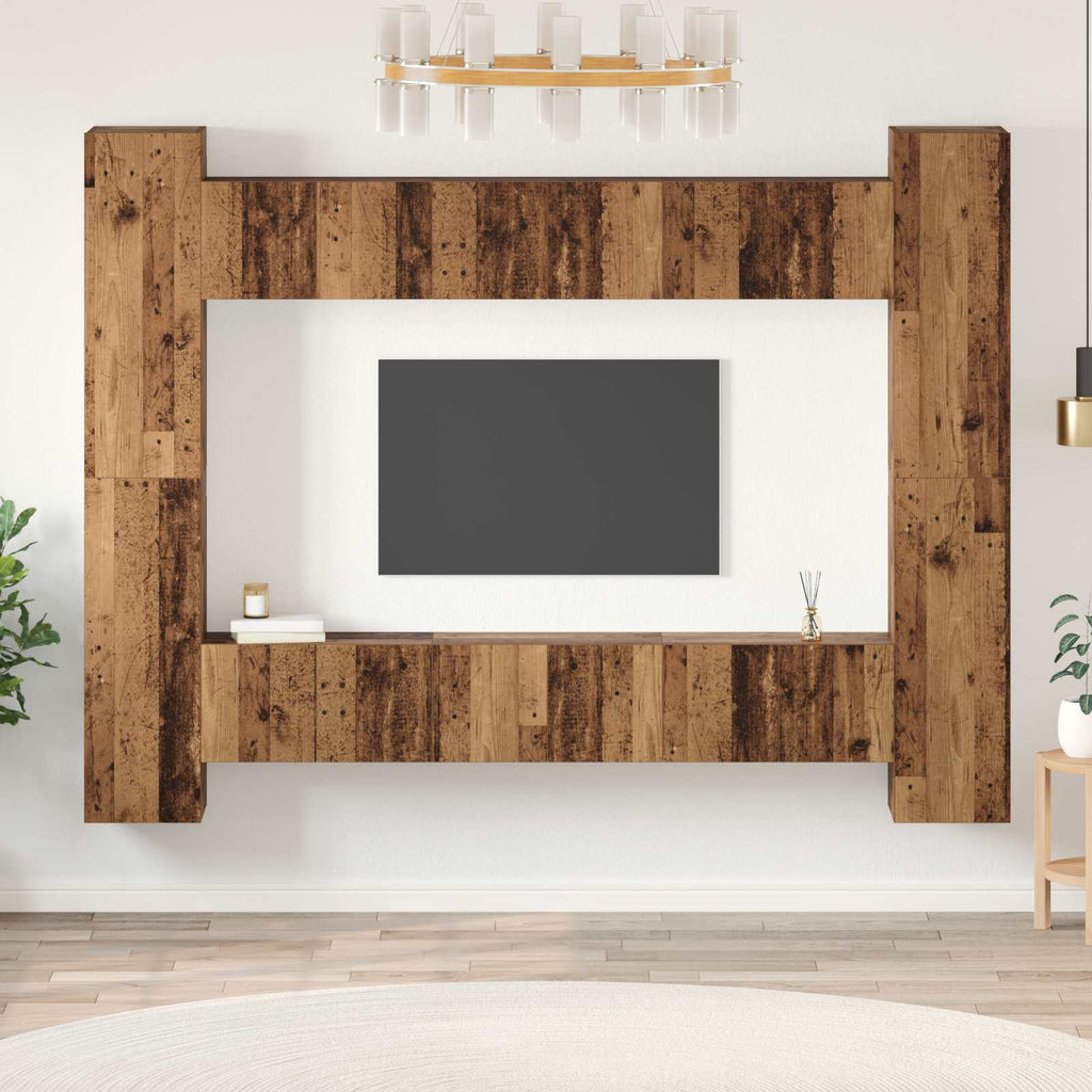 TV-Schrankset 10 pcs Altholz 30,5 x 30 x 90 cm Holzwerkstoff