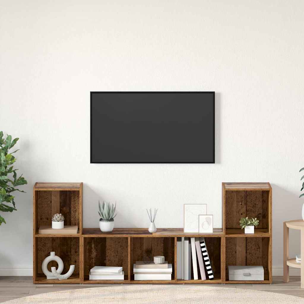TV-Schrankset Wandmontiert 3 pcs Braun Holzwerkstoff