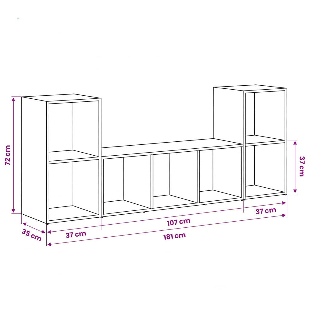 TV-Schrankset Wandmontiert 3 pcs Braun Holzwerkstoff