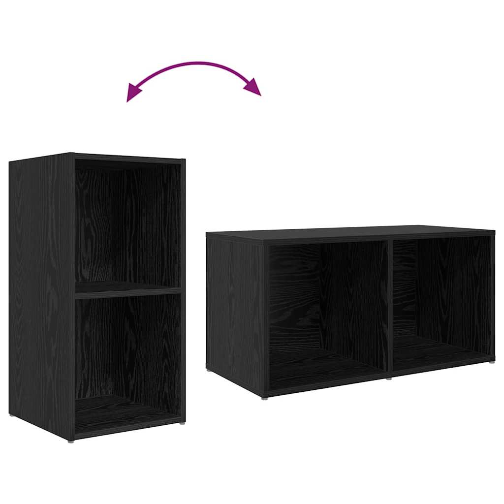 TV-Schrankset Wandmontiert 3 pcs Schwarz Holzwerkstoff