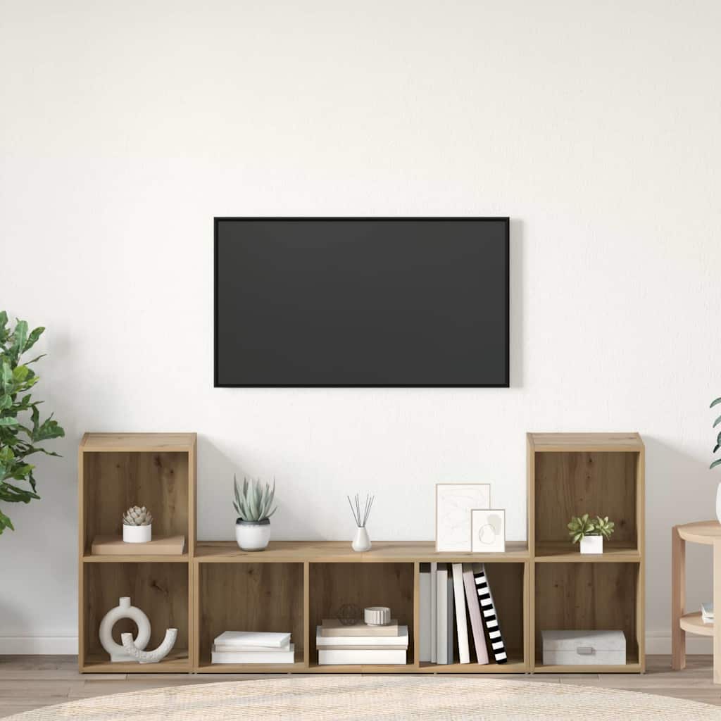 TV-Schrankset Wandmontiert 3 pcs Braun Holzwerkstoff