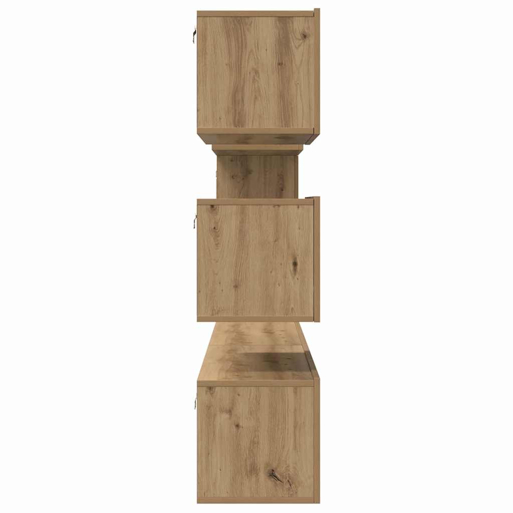 TV-Schrankset Wandmontiert 6 pcs Artisan-Eiche Holzwerkstoff
