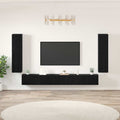 TV-Einheiten 4 pcs Schwarz Eichen-Optik Holzwerkstoff