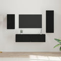 TV-Schrankset 4 pcs Schwarz Eichen-Optik Holzwerkstoff