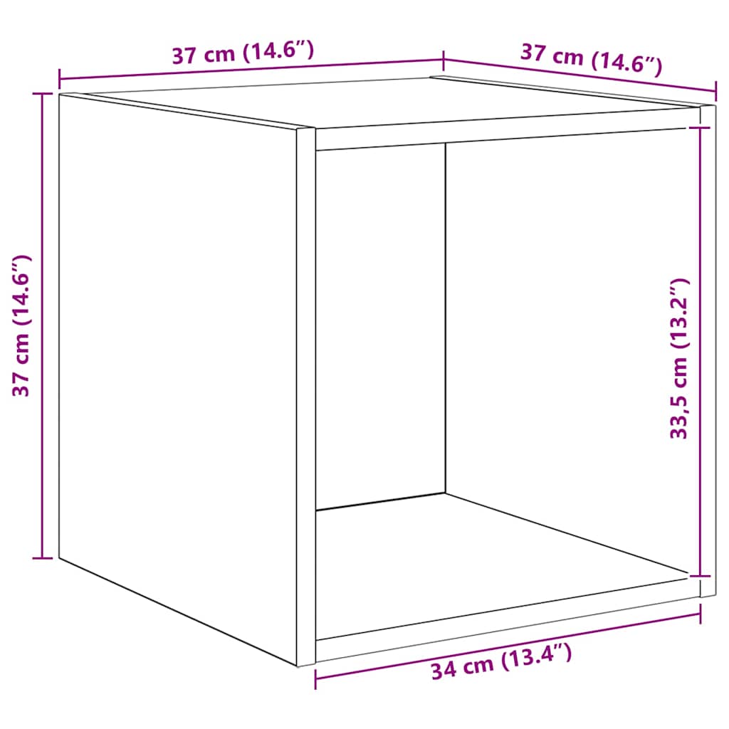 TV-Schrankset 4 pcs Schwarz Eichen-Optik Holzwerkstoff