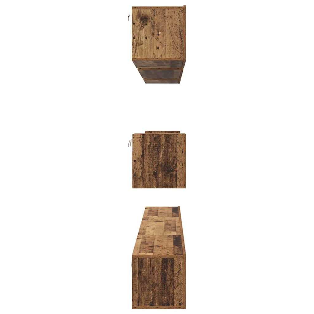 TV-Schrankset Wandmontiert 8 pcs Altholz Holzwerkstoff