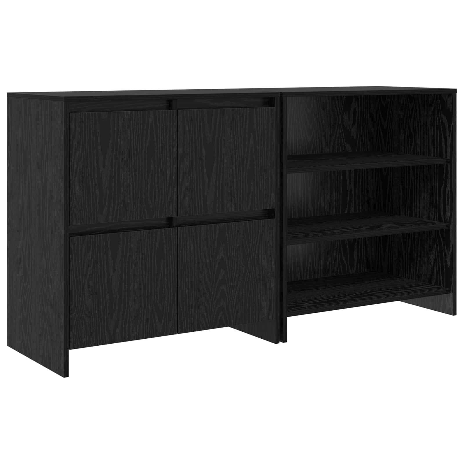 Sideboard 2 pcs Schwarz Eichen-Optik 70 x 41 x 75 cm