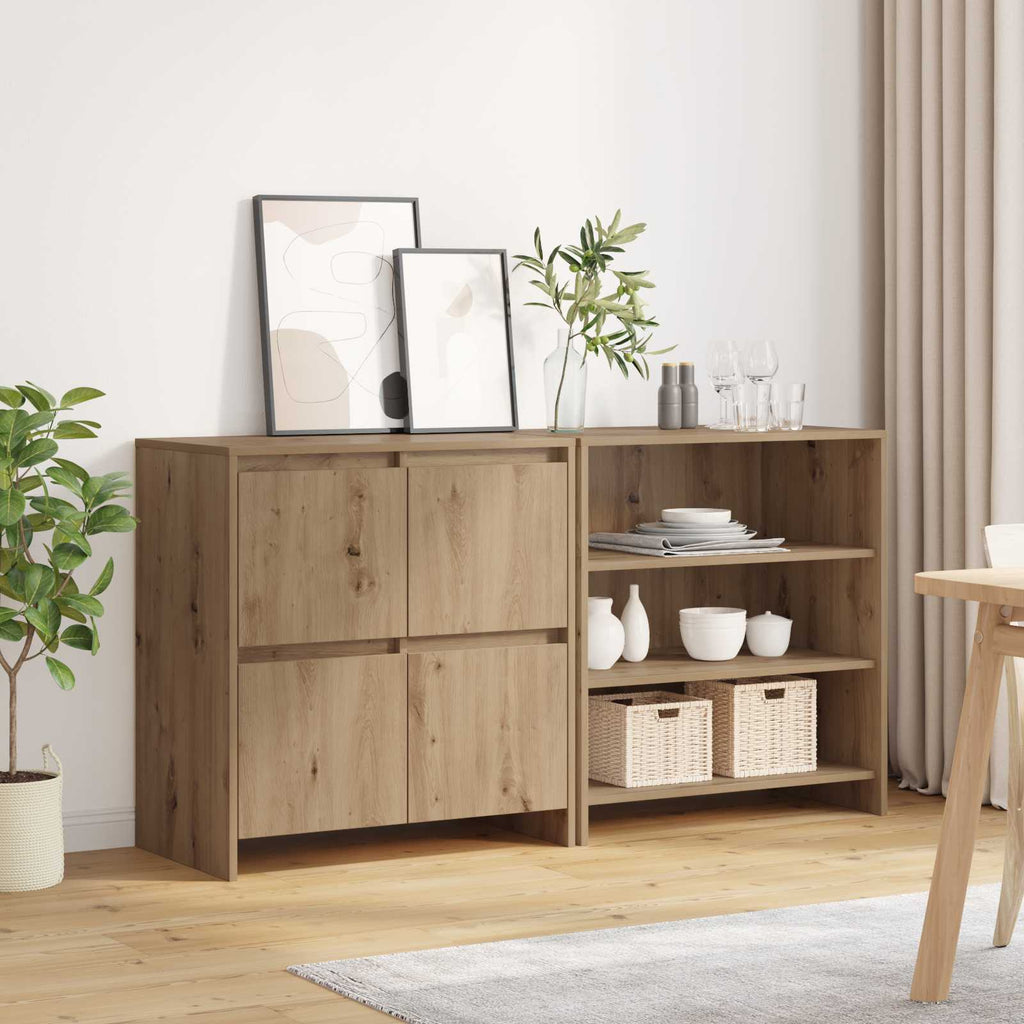 Sideboard 2 pcs Artisan-Eiche 70 x 41 x 75 cm Holzwerkstoff