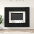 TV-Schrankset 8 pcs Schwarz Eichen-Optik Holzwerkstoff
