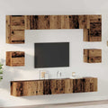 TV-Schrankset Wandmontiert 8 pcs Altholz Holzwerkstoff