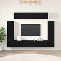 TV-Schrank-Set 8 pcs Schwarz Eichen-Optik Holzwerkstoff