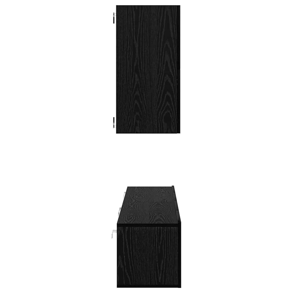 Wand-TV-Schrank 3 pcs 100 x 30 x 30 cm Schwarz Eichen-Optik