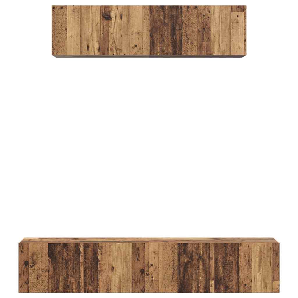 TV-Schrankset Wandmontiert 4 pcs Altholz Holzwerkstoff