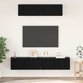 TV-Schrankset 4 pcs Schwarz Eichen-Optik Holzwerkstoff