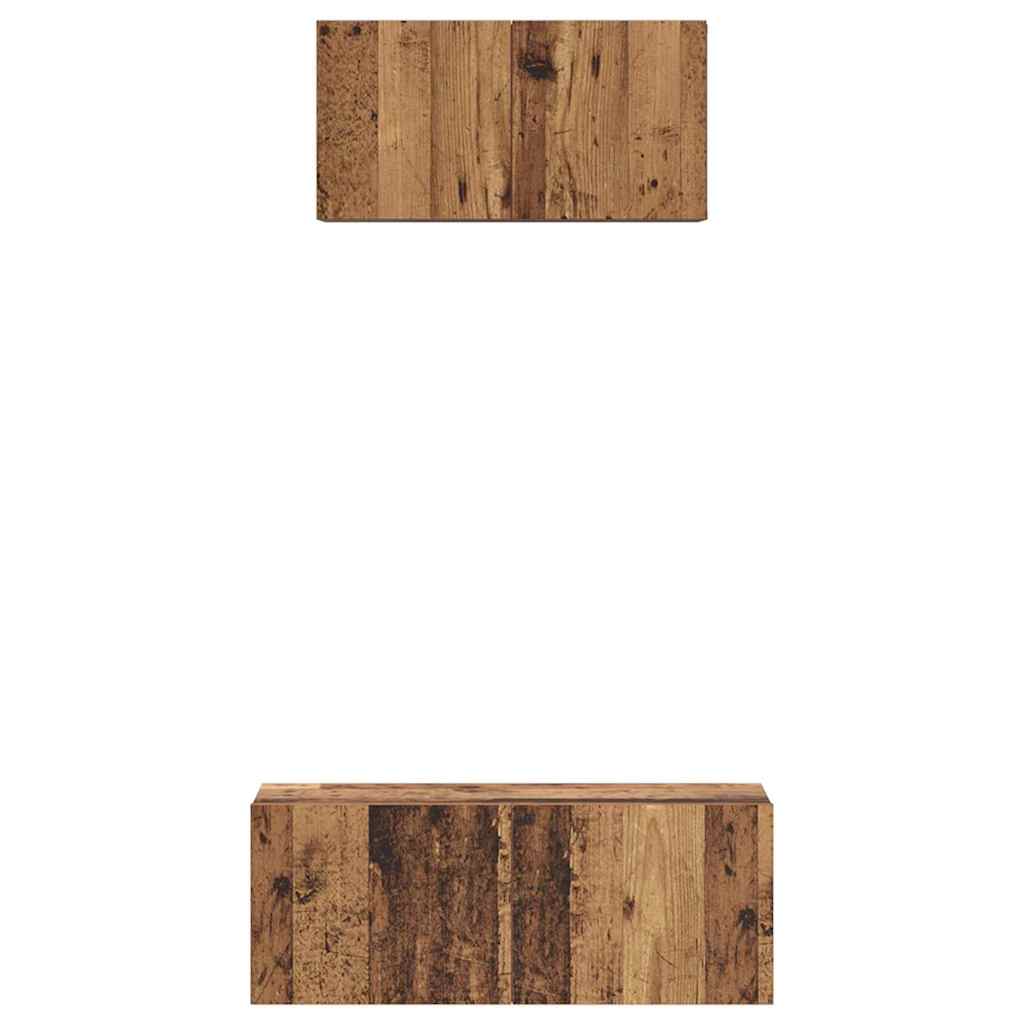 TV-Schrankset Wandmontiert 2 pcs Altholz Holzwerkstoff