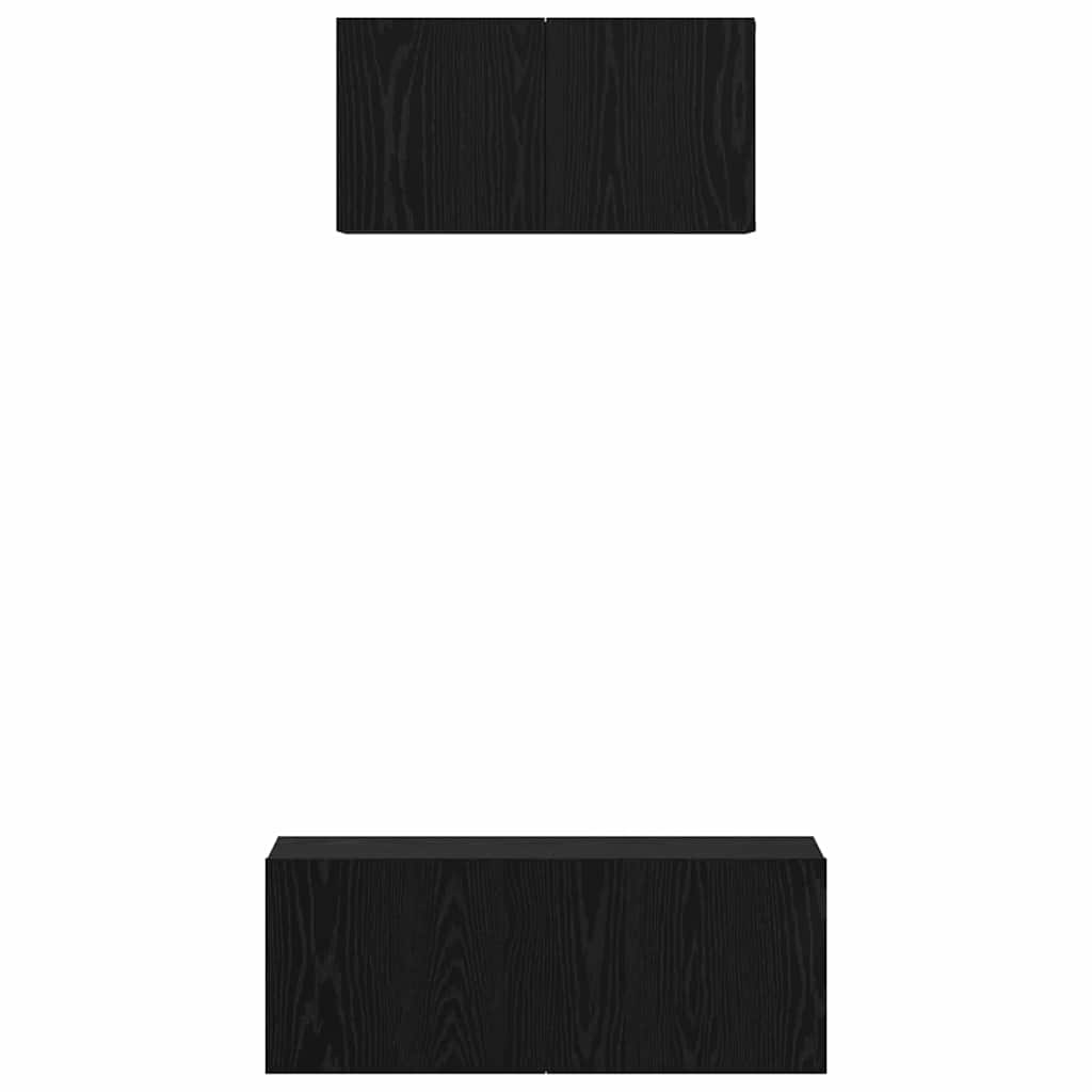 TV-Schrankset 2 pcs Schwarz Eichen-Optik Holzwerkstoff