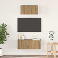 TV-Schrankset Wandmontiert 2 pcs Artisan-Eiche Holzwerkstoff