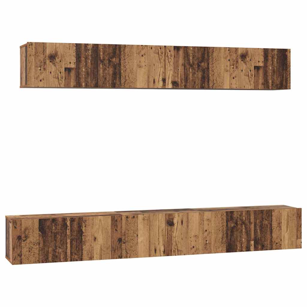 TV-Schrankset Wandmontiert 5 pcs Altholz Holzwerkstoff