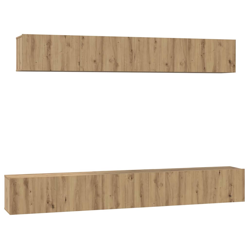 TV-Schrankset Wandmontiert 5 pcs Artisan-Eiche Holzwerkstoff