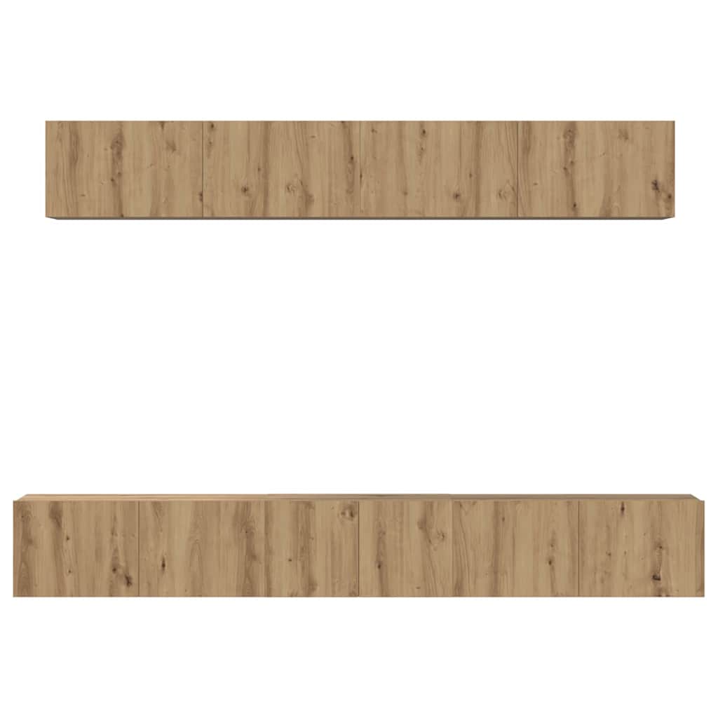 TV-Schrankset Wandmontiert 5 pcs Artisan-Eiche Holzwerkstoff