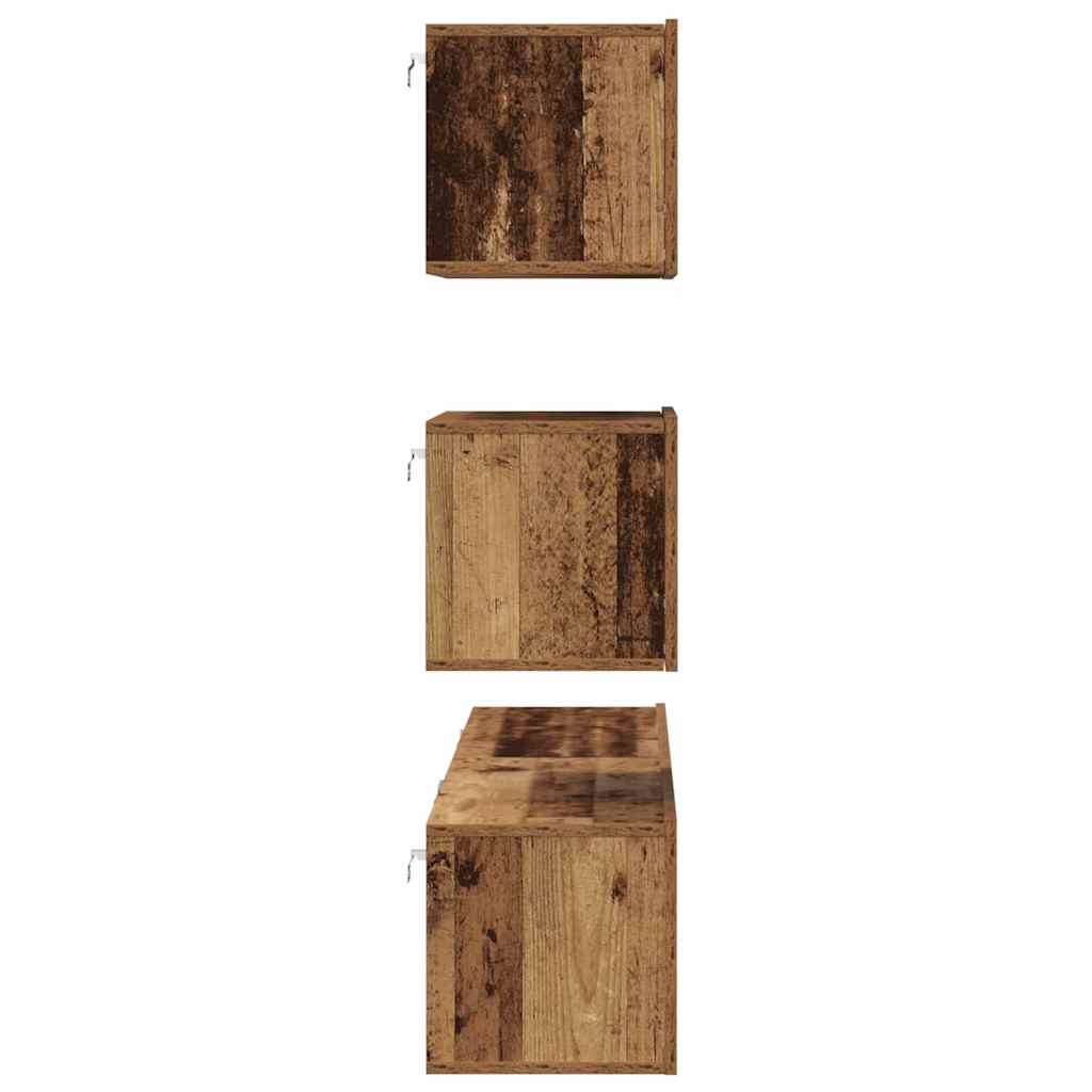 TV-Schrankset Wandmontiert 4 pcs Altholz Holzwerkstoff