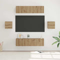 TV-Schrankset Wandmontiert 6 pcs Artisan-Eiche Holzwerkstoff